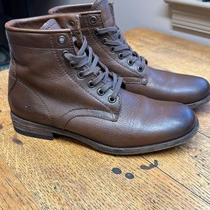 FRYE Tyler Lace Up Women’s Cognac Leather Boots